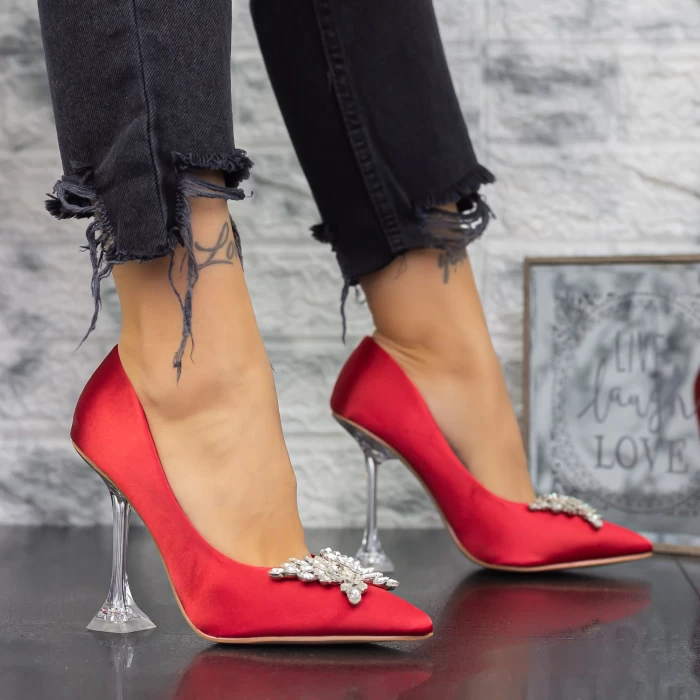 Обувки на тънък ток 2SY15 Червено » MeiMall.bg