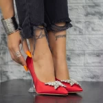 Обувки на тънък ток 2SY15 Червено Mei