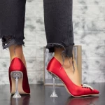 Обувки на тънък ток 2SY15 Червено » MeiMall.bg