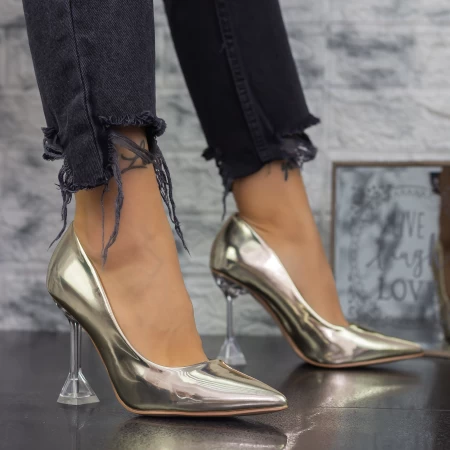 Обувки на тънък ток 2SY16 Златен » MeiMall.bg