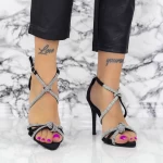 Дамски сандали с тънък ток 2ZB8 Черен Mei