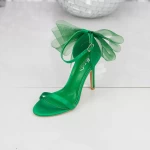 Дамски сандали с тънък ток 2LU2 Зелено Mei