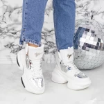 Дамски кецове с платформа K08 Бял » MeiMall.bg