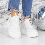 Дамски кецове с платформа 2MX8 Бял » MeiMall.bg