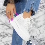 Дамски кецове с платформа 2MX8 Бял » MeiMall.bg