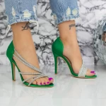 Дамски сандали с тънък ток 2LU1 Зелено Mei