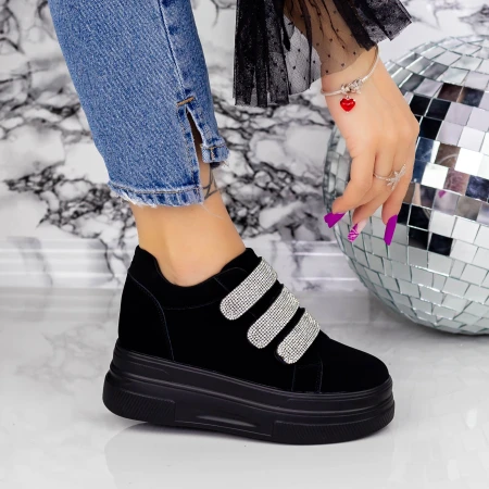 Дамски кецове с платформа 2SZ7 Черен » MeiMall.bg