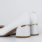 Обувки с дебел ток K4365-3786B Бял » MeiMall.bg
