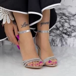Дамски сандали с тънък ток 2YXD60 Сребро Mei