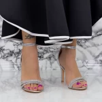 Дамски сандали с тънък ток 2YXD60 Сребро Mei
