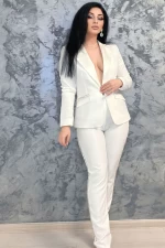 Дамски костюм C18880 Бял » MeiMall.bg