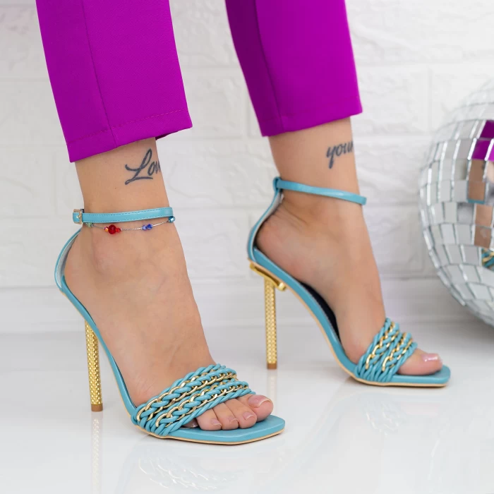 Дамски сандали с тънък ток VK118 Синьо Botinelli