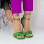 Дамски сандали с тънък ток VK118 Зелено Botinelli
