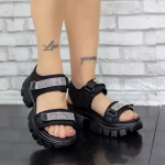 Дамски сандали на платформа 2WL105 Черен Mei