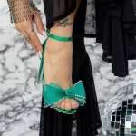 Дамски сандали с дебел ток 2XKK11 Зелено Mei