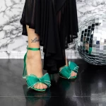 Дамски сандали с дебел ток 2XKK11 Зелено Mei