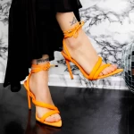 Дамски сандали с тънък ток 2ZB5 Оранжево Mei
