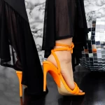 Дамски сандали с тънък ток 2ZB5 Оранжево Mei