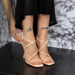 Дамски сандали с тънък ток 2ZB7 Бежово Mei