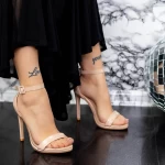 Дамски сандали с тънък ток 2SY22 Бежово Mei