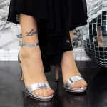 Дамски сандали с тънък ток 2XKK15 Сребро Mei