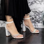 Дамски сандали с дебел ток 2XKK28 Бял Mei