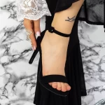 Дамски сандали с тънък ток 2XKK15 Черен Mei