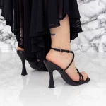 Дамски сандали с тънък ток 2ZB7 Черен Mei