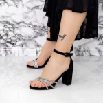 Дамски сандали с дебел ток 2XKK28 Черен Mei