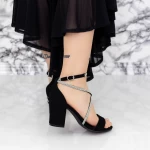 Дамски сандали с дебел ток 2XKK59 Черен Mei