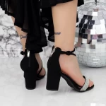 Дамски сандали с дебел ток 2YXD77 Черен MeI