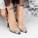 Дамски сандали с тънък ток JY-32 Черен Mei