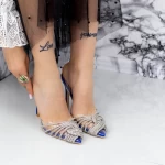 Дамски сандали с тънък ток JY-32 Синьо Mei