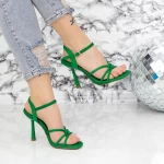 Дамски сандали с тънък ток 23181-4 Зелено Mei