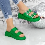 Дамски чехли с ниска подметка 2WS10 Зелено Mei