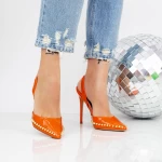 Обувки на тънък ток 2KV79 Оранжево » MeiMall.bg