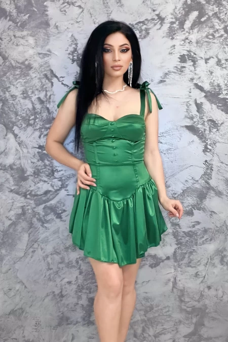 Дамска рокля 10564 Тъмнозелено » MeiMall.bg