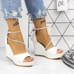 Дамски сандали на платформа 2HXS26 Бял » MeiMall.bg