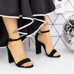 Дамски сандали с дебел ток 2XKK91 Черен Mei