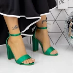 Дамски сандали с дебел ток 2XKK88 Зелено Mei