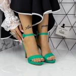 Дамски сандали с тънък ток 2XKK90 Зелено Mei