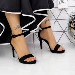 Дамски сандали с тънък ток 2XKK90 Черен Mei