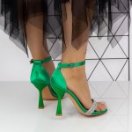 Дамски сандали с тънък ток 2XKK105 Зелено Mei
