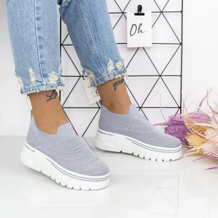 Дамски кецове с платформа 2W1 Сиво » MeiMall.bg