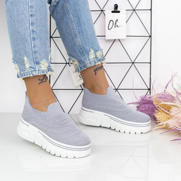 Дамски кецове с платформа 2W1 Сиво » MeiMall.bg