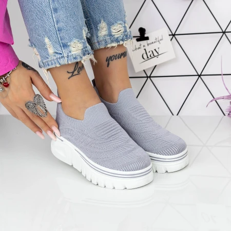 Дамски кецове с платформа 2W1 Сиво » MeiMall.bg