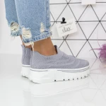 Дамски кецове с платформа 2W1 Сиво » MeiMall.bg