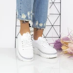 Дамски кецове с платформа 2W2 Бял » MeiMall.bg
