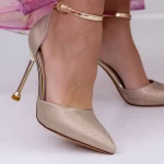 Обувки тип стилет 3DC23 Златен » MeiMall.bg