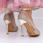 Обувки тип стилет 3DC23 Златен » MeiMall.bg